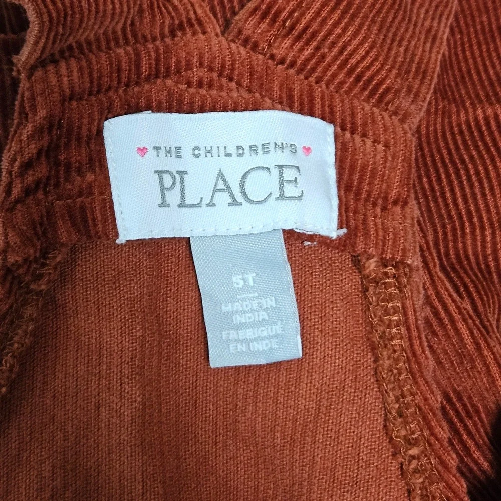 The Childrens Place Girls 5T Burnt Orange Corduroy Pumpkin Fall Jumper Dress